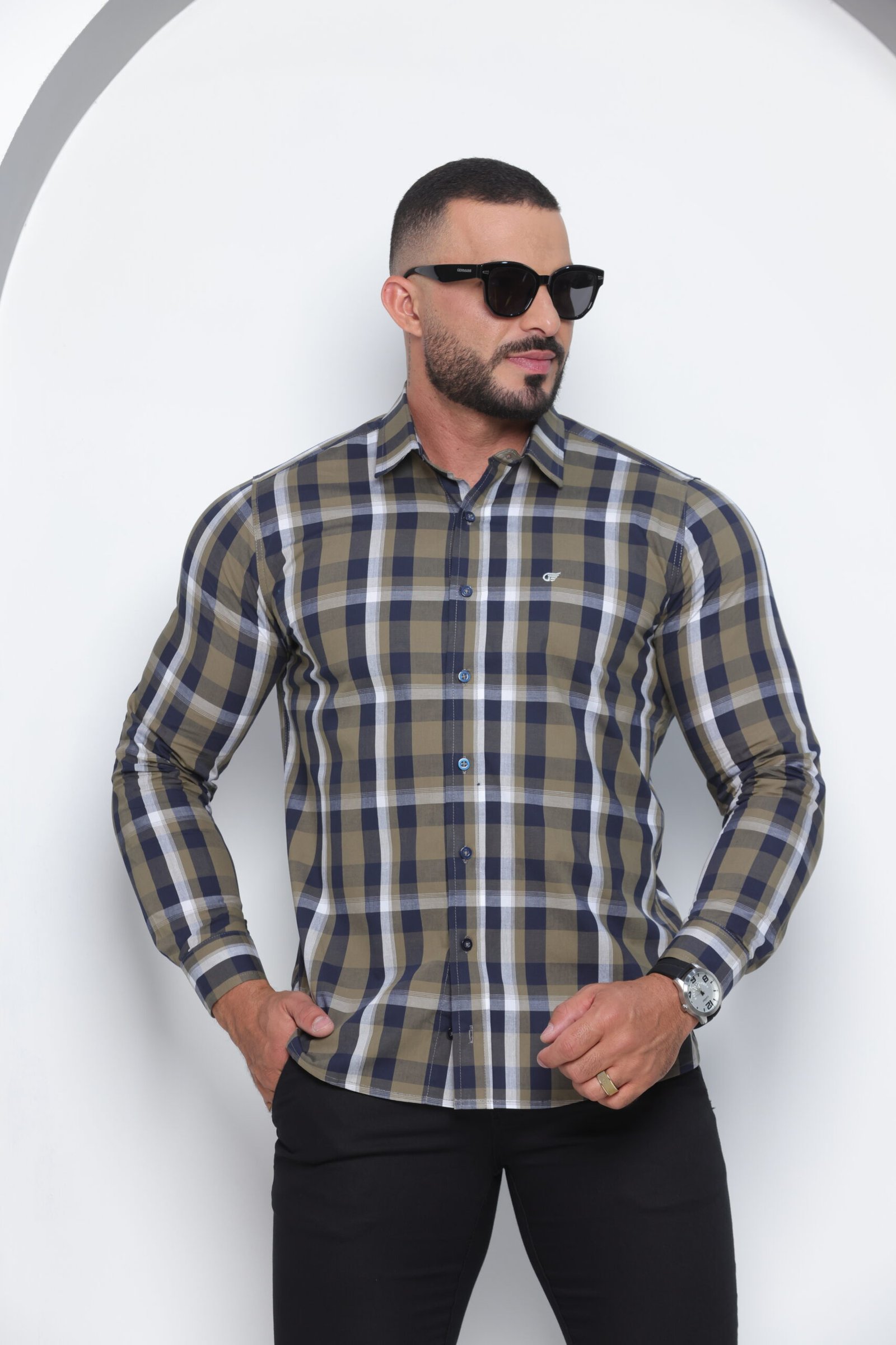 CAMISA M.L. XADREZ VERDE