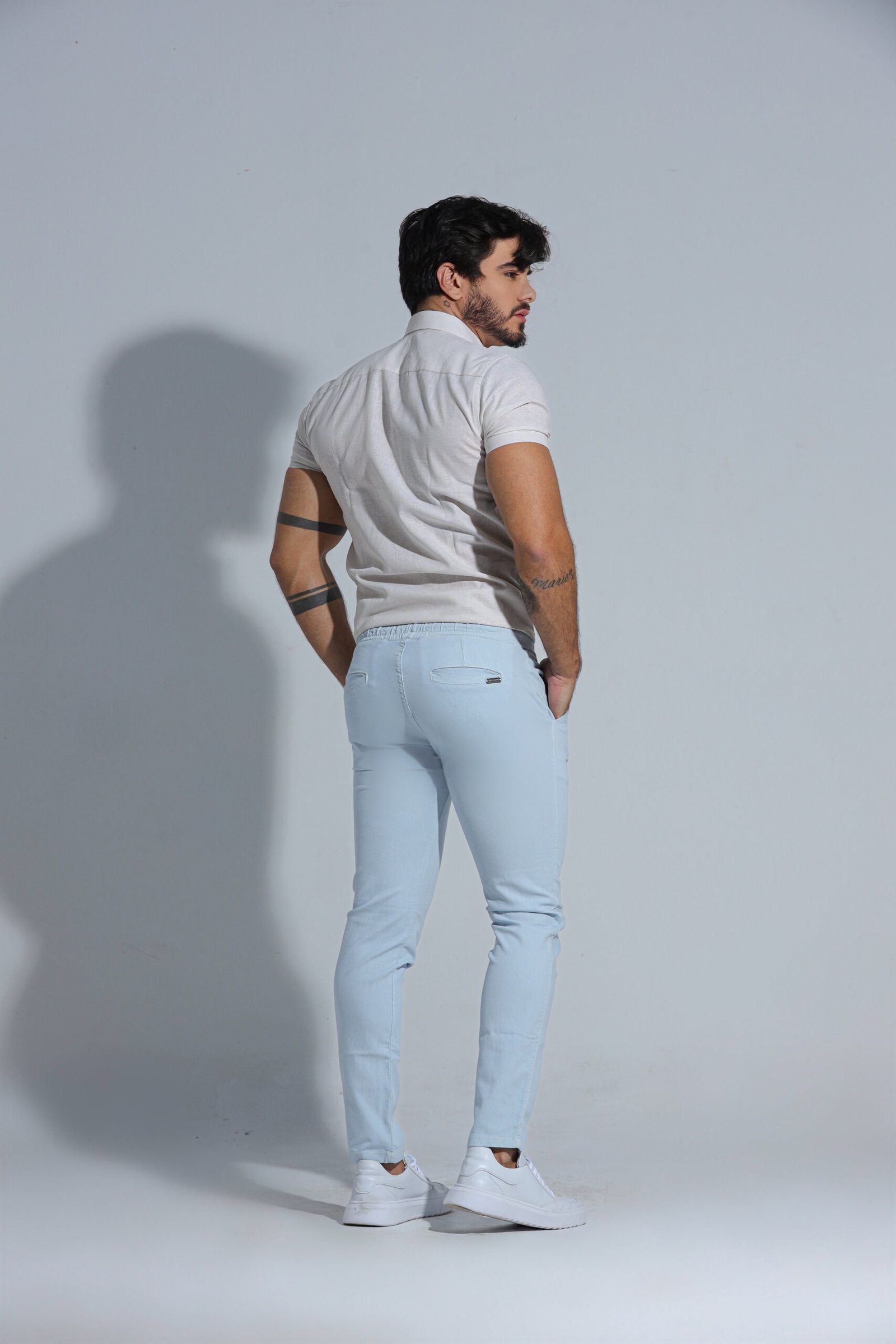 CALÇA LINHO AZUL